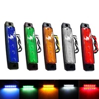 Signal lumineux externe pour voitures, jaune, rouge, blanc, 12V, 6 SMD, LED, voiture, Bus, camions, feux latéraux, feu de remorque
