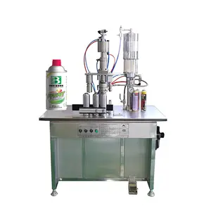 Pneumatic Drive Spray Paint Aerosol Filling Machine, semi-automatic with high production capacity, specially design for painting