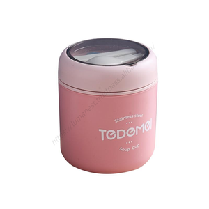 Venta al por mayor LXM133 Taza de leche para bebé con cuchara, sellada, portátil, de acero inoxidable, aislada, para estudiantes, para sopa - Product Image 1