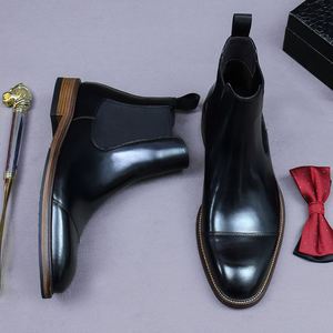 Botas Chelsea Británicas de Triple Conector, Hechas a Mano, de Alta Gama, de Cuero Pulido, de Piel de Vaca, para Hombre, Modelo Mardi - Product Image 3