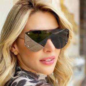 Nuevas Gafas de Sol Vintage para Mujer, Montura Metálica Cuadrada sin Aro, Protección UV400, Tamaño Grande, 2021 - Product Image 1