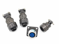 Connecteur circulaire étanche 2CXMC pour traversée de cloison, double extrémité, type aviation, pour cloison de cabinet