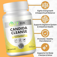 Capsules Détox Candida Cleanse 60 unités Complément Alimentaire Herbal Marque Privée OEM ODM Formule Personnalisée Vente en Gros Usine