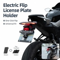 Support de plaque d'immatriculation arrière court YINHI en fer, pliable, motorisé, pour véhicule, prêt pour la piste, portable