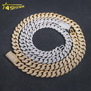 Brillante alta qualità moda Hip Hop 12MM di larghezza 5A CZ catena a maglie cubane ghiacciato fuori collana cubana e bracciale - Product Image 2