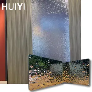 Bảng tường với gợn nước màu trang trí chống cháy tre than kim loại tường PVC gợn Board Composite PLA
