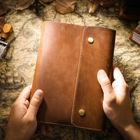 Fundas Protectoras para Cuadernos de Piel de Vaca Natural RR, A5, para Cuadernos Encuadernados, Fundas Protectoras, Cuaderno de Cuero Genuino Vintage