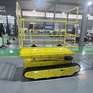 รถยกไฮดรอลิกไฟฟ้าขนาดเล็ก ปรับความสูงได้ รับน้ำหนัก 500 กก. แท่นทำงานเหล็กสำหรับงานอุตสาหกรรม พร้อมราวจับ - Product Image 2