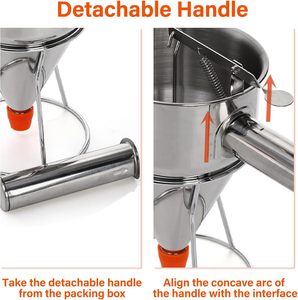 Kit de distribution de pâte à crêpes en acier inoxydable avec poignée détachable, sécurisé, comprenant 2 pièces pour la pâtisserie et la décoration de gâteaux - Product Image 3