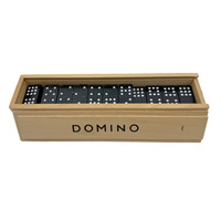 Populaire 55 pièces en bois Double neuf Dominos Set Ventes directes d'usine Jeu de société éducatif et aides pédagogiques de divertissement