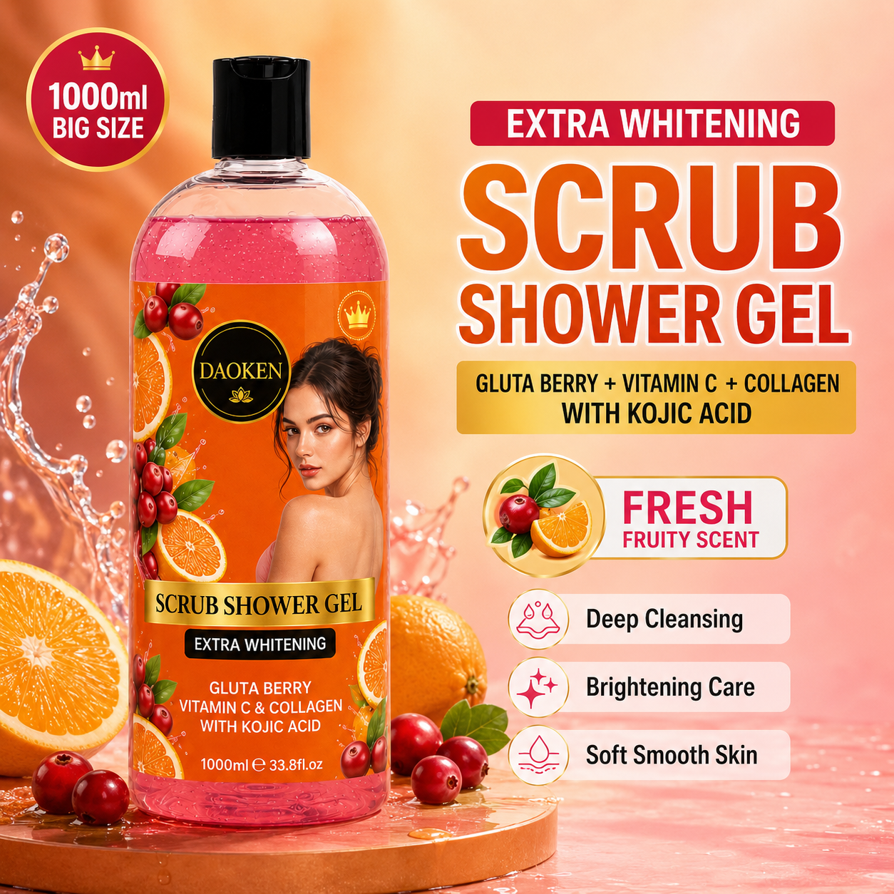 Gel douche blanchissant