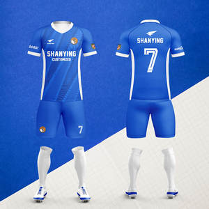 Vente en gros de maillots vierges, ensembles de vêtements de football, uniforme de football respirant pour adultes, <span class=keywords><strong>kit</strong></span> de maillot de football à séchage rapide, chemises de football imprimées - Product Image 2