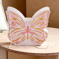 Boîte à fleurs créative en forme de papillon, boîte à bouquet, emballage pour la fête des mères, décoration pour maman, boîte cadeau, nœud rose, boîte à gâteau