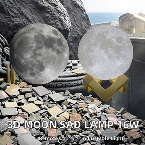 Mới phát Hành Hiện Đại buồn đèn 16Watt 10000 <span class=keywords><strong>Lux</strong></span> 3D ánh sáng mặt trăng đèn bàn với điều khiển từ xa hỗ trợ Dimmable - Product Image 2