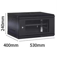 Armoire réseau murale 4U, armoire de serveur 530*400*240mm, petit rack de données avec porte en verre pour équipement réseau CCTV
