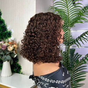 Original Vietnamese <b>Wig</b> SDD 12 Inch Luxury Curl Water Wave Glueless Lace Closure Brown Color <b>Wig</b> <b>Bob</b> - Product Image 1