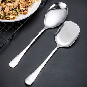 Large Stainless Steel Serving Spoon with Long Handle Kitchen Dinnerware <b>Set</b> Buffet Spoon Spatula Fork for Party Wedding - Product Image 1