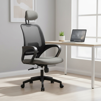 Chaise de bureau ergonomique moderne noire avec dossier en maille intégrale, pivotante, réglable, soutien lombaire, base en métal - Confort pour une longue séance assise
