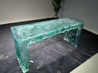 Table à manger en résine époxy artisanale Amina, table de bar, mobilier moderne de luxe, restaurant, maison, design personnalisé