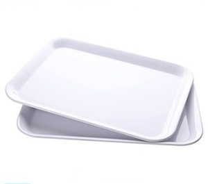 Trắng phục vụ khay, Melamine hình chữ nhật phục vụ khay/platters Stackable mạnh mẽ và dễ dàng làm sạch để phục vụ thực phẩm, trái cây, D