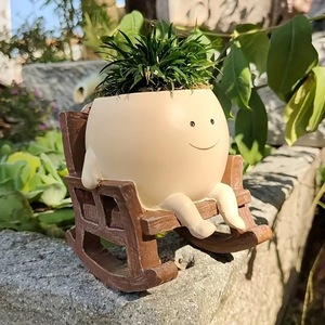 Petit <span class=keywords><strong>pot</strong></span> à suspendre brillant en forme de visage souriant, <span class=keywords><strong>pot</strong></span> à fleurs suspendu mignon en perles, plante vivante unique, <span class=keywords><strong>pot</strong></span> à succulentes joyeux - Product Image 5