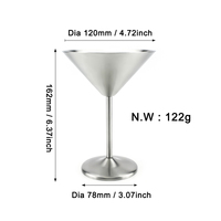 Verre à champagne personnalisé en acier inoxydable 304 de 240 ml, coupe à martini de luxe, gobelet à vin pour cuisine, bar, fête, mariage