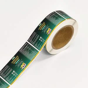 Etiqueta adhesiva personalizada impresa en rollo con relieve de lámina dorada brillante para embalaje de botellas de cosméticos de lujo. - Product Image 2