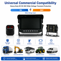 Système de caméra AI BSD 4CH 1080P avec moniteur IPS étanche AHD 7 pouces et buzzer d'alarme pour excavatrice/tracteur de construction