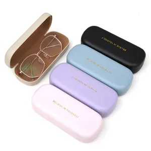 Luxo Personalizado Barato Atacado Novo Logotipo Personalizado Eye Glasses Case Logotipo Personalizado Caso De Armazenamento De Couro Para Óculos De Sol