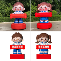Mascotte gonflable géante personnalisée de 4 m, fille, en tissu Oxford/Nylon imperméable, durable, résistante au soleil, installation facile pour la publicité