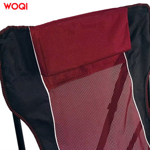 Chaise de plage pliable portable Woqi Outdoor, rouge foncé, légère, avec porte-gobelets - Product Image 2