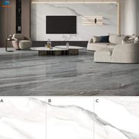 Prix Usine 900x1800mm Dalle de Pierre Frittée Polie Pleine Masse Aspect Marbre Blanc Doré Gris 9mm pour Salon et Aménagement Paysager