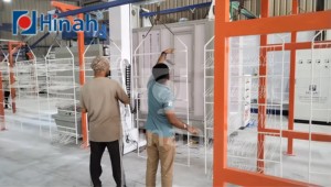 Quần áo móc kim loại sơn tự động bột máy dây chuyền sản xuất với tự động và bằng tay phun bột - Product Image 4