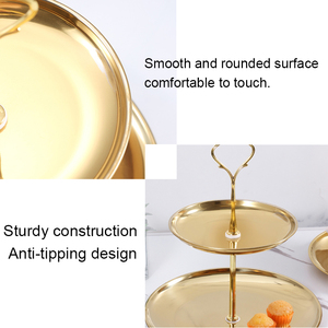 Tempat Pajangan Kue & Cupcake Dekoratif Bertingkat untuk Pesta Pernikahan Ulang Tahun, Tempat Dessert dari Baja Tahan Karat - Product Image 4