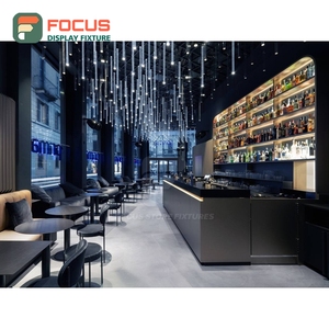 Freestanding Coffee Display Cabinet Laminate Wood Finish LED <b>Shelf</b> Display Storefront Coffee Cabinet - Product Image 2