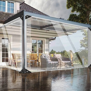 Tewango - Lona de PVC Transparente al 99,99% de 0,3 mm y 0,5 mm para Exteriores, Impermeable, para Pérgolas, Toldos Verticales, Cubiertas para Balcones, Acero - Product Image 2