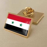 Épingles en métal de drapeau de pays du monde en gros patriotique drapeau de la Syrie épinglette drapeau national personnalisé épingle d'insigne en métal émaillé syrien