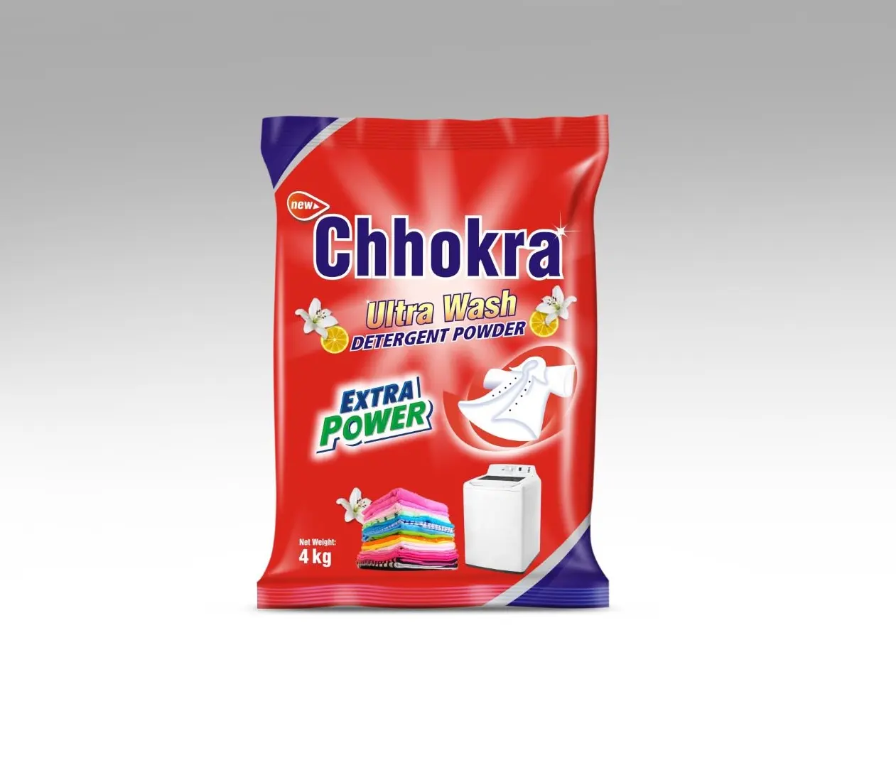 Polvo de detergente para ropa de lavado a máquina Chhokra Ultra Wash en polvo con potencia adicional Detergente para ropa de limpieza profunda en polvo