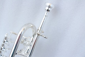 <span class=keywords><strong>Trompeta</strong></span> Profesional Modelo 4 con Válvulas Rotatorias de Latón Plateado, <span class=keywords><strong>Trompeta</strong></span> Piccolo BB/A para Principiantes, Instrumento Musical - Product Image 5