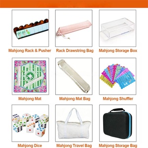 Jeu de Mahjong artisanal haut de gamme blanc minimaliste avec tuiles en acrylique pour divertissement festif - Product Image 5