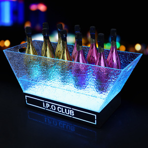 I.P.O Club Champagne Boat 12/24 Bottle LED Ice <b>Bucket</b> For Bars KTV Party Beverage Tub Glam Style <b>Plastic</b> - Product Image 2