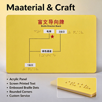 Panneau de direction en braille acrylique accessible, personnalisable, tactile, pour station de métro et lieux publics