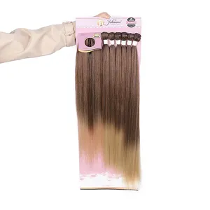 Heat Resistant Fiber Suppliers Bulk Cheap Synthetic 65*2/70*2/75*2 Cm Wholesale Bone Straight Hair Bundles With Closure