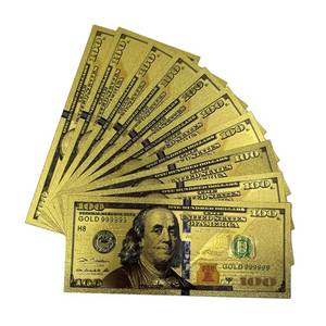 Billet de banque américain en or de collection de haute qualité personnalisé de 100 <span class=keywords><strong>dollars</strong></span> américains - Product Image 2