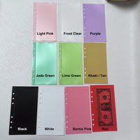 Carnet A7 à spirale avec fermeture éclair givrée, format A4, 100 g/m², PVC transparent, enveloppes auto-scellantes en plastique transparent pour argent liquide, budget