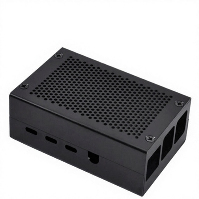 HQXRTEK Raspberry Pi 4 Case Aluminum Alloy Heat-Dissipating Enclosure IP65 Protection Screw Fixation for Raspberry Pi 4 Model B