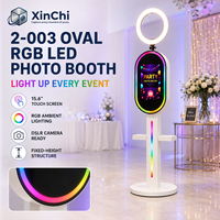 Photobooth gonflable ovale de 10,9 pouces avec écran tactile, contrôle par écran tactile et flight case, installation facile, éclairage d'appoint