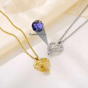 Collier personnalisé avec <span class=keywords><strong>photo</strong></span>, chaîne à maillons en acier inoxydable, personnalisation de la <span class=keywords><strong>photo</strong></span>, projection de sublimation, je t'aime, collier personnalisé avec <span class=keywords><strong>photo</strong></span> - Product Image 2