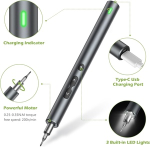 Jeu de tournevis électrique sans fil de précision 28 en 1, type stylo, portable, outil de bricolage à domicile, jouets, tournevis miniature personnalisable OEM, manuel - Product Image 2
