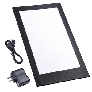 Eine seiten LED menü karte für A4 einsatz mit eine Manuelle on off schalter standard produkt in schwarz <span class=keywords><strong>plain</strong></span> PU keine logo - Product Image 1